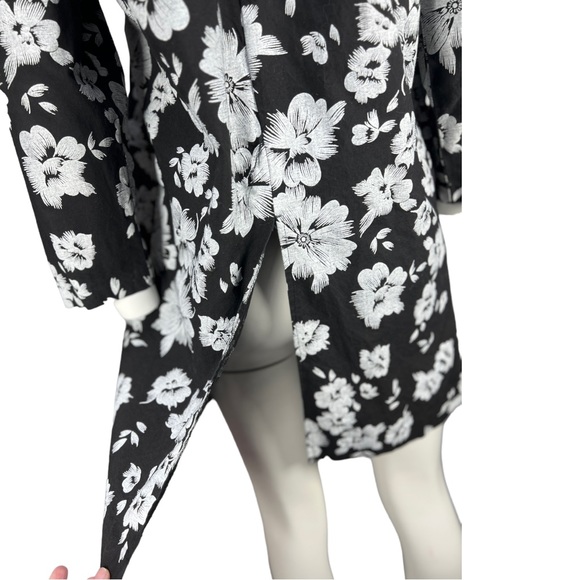 Vintage 80's/90's Black & White Floral FAST LANE California Open Jacket Sz M - Picture 10 of 12